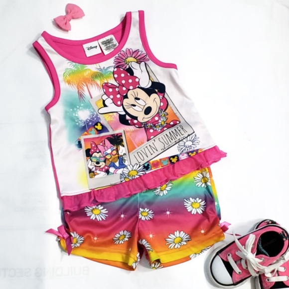 Disney Other - Disney's Minnie Mouse Toddler Girl Top & Shorts 2T